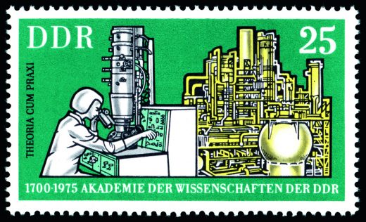 Stamp “275 Years of the Academy of Sciences, Berlin” from 1975. .